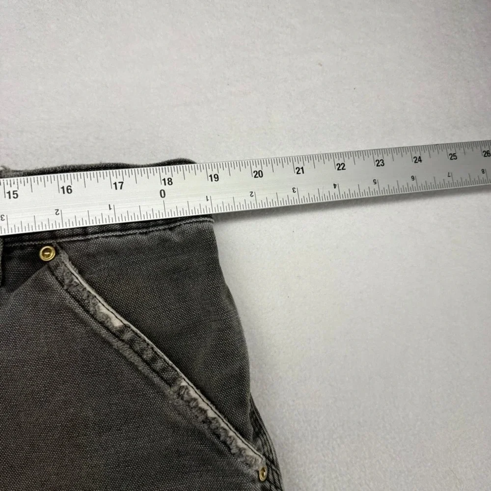 Vintage Carhartt Pants Mens 37x30 Black Faded Double Knee Carpenter Duck Canvas